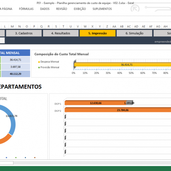 Baixar planilha de cálculo de custo de funcionário Empreendedor Curioso