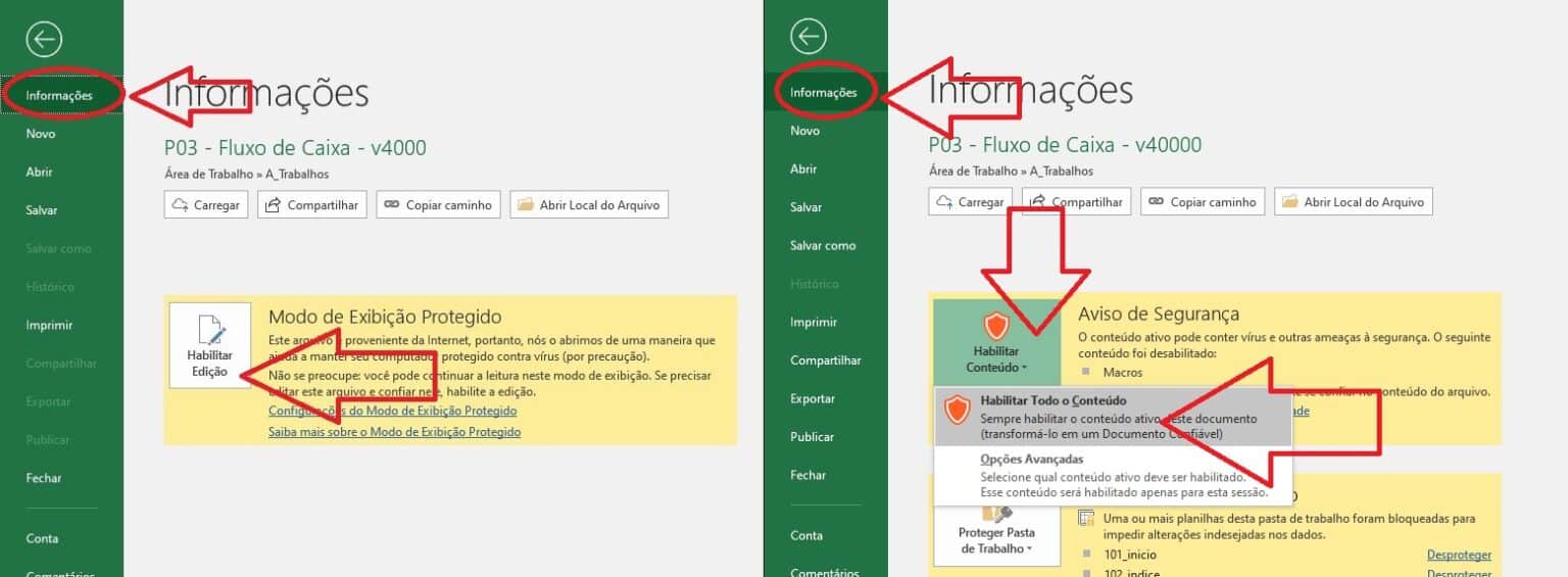 Habilitar Macro Da Planilha Edi O E Conte Do